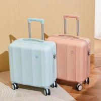 18 Inch Laptop Abs Pc Zipper Luggage Carry on Suitcase Female Business Travel Trolley Case 