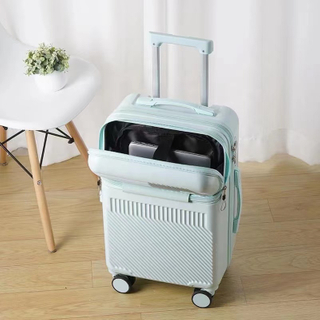 20 Inch Laptop Front Pocket Luggage Abs Pc Check in Suitcase Cap Holder Trolley Bag Cabin Luggage