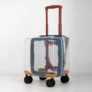 14 Inch 100%PC Kids Luggage Carry on Suitcase Baby Case Transparent Baggage 360 Degree Wheel Super Light Travel Bag