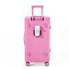 Sleek Textured Hard-Shell Suitcase with Cup Holder & Smooth Trolley Handle - Suitable for Hydrated Stylish Short-Trip Enthusiasts