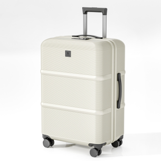 Anti-scratch Horizontal Stripe PP Suitcase, Lightweight Hard-shell Luggage with TSA Lock & Silent Wheels