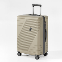 Diagonal Ribbed PP Hard Shell Luggage with Expandable Function & Secure Lock