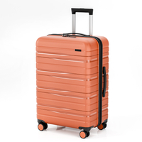 Chic Grooved PP Hard-Shell Luggage with Durable Frame & Spacious Storage - Great for Fashion-Forward Weekend Travelers