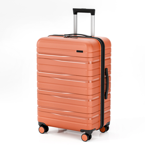 Chic Grooved PP Hard-Shell Luggage with Durable Frame & Spacious Storage - Great for Fashion-Forward Weekend Travelers