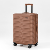 Modern Grid-Pattern PP Suitcase with Water-Resistant Shell & Roomy Main Pocket - Suitable for Family Vacations