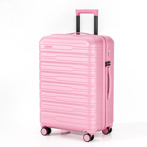 Stylish PP Hard-Shell Suitcase with Multi-Compartment Interior & Lockable Zippers - Suitable for Fashion Travelers