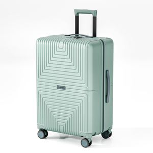  Stylish Square Striped PP Travel Luggage with Durable Smooth Spinner Wheels
