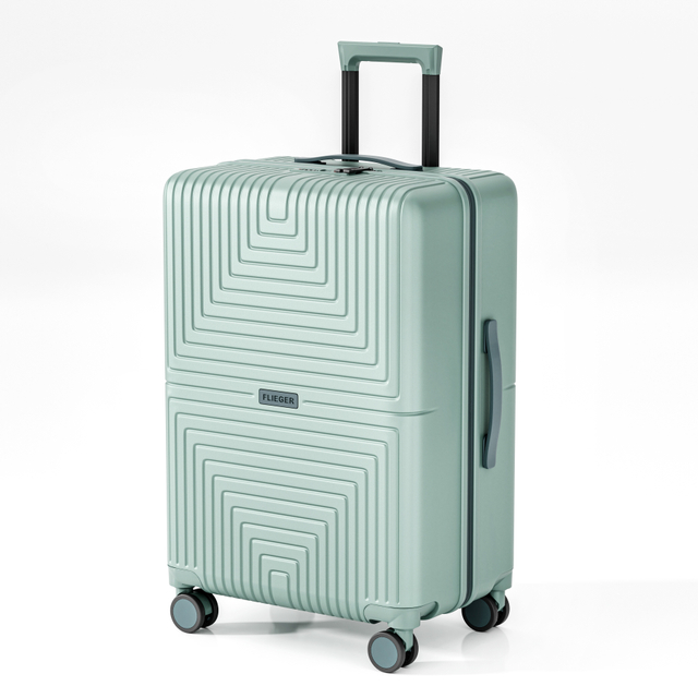  Stylish Square Striped PP Travel Luggage with Durable Smooth Spinner Wheels