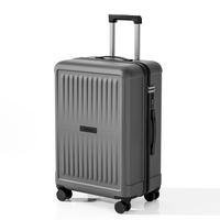 BS Hard Shell Luggage with Vertical Stripe Design, Silent Spinner Wheels & TSA Lock
