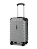3D Wavy Chevron Groove ABS Trolley Case, Textured Anti-Scratch Hard Shell Travel Luggage with Silent Smooth Spinner Wheels