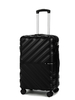 Matte ABS Hard Shell Luggage with Simple V-Shaped Diagonal Groove Pattern, Silent Spinner Wheels & TSA Lock