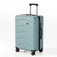 Embossed ABS Hard Shell Luggage with Embossed Stripe Pattern, Silent Spinner Wheels & TSA Lock