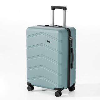 Embossed ABS Hard Shell Luggage with Embossed Stripe Pattern, Silent Spinner Wheels & TSA Lock