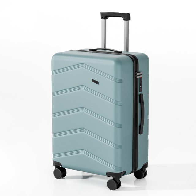 Embossed ABS Hard Shell Luggage with Embossed Stripe Pattern, Silent Spinner Wheels & TSA Lock