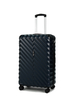 3D Wavy Chevron Groove ABS Trolley Case, Textured Anti-Scratch Hard Shell Travel Luggage with Silent Smooth Spinner Wheels