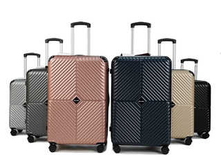 Diamond Chevron V-Shape Groove ABS Trolley Case, Hard Shell Travel Luggage with Anti-Scratch Surface, Silent Smooth Spinner Wheels