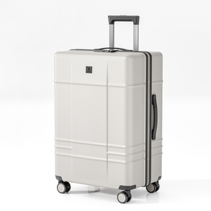 Scratch-Resistant Grid Embossed PP Hard Shell Luggage with Silent Spinner Wheels & Matte Finish