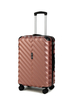 3D Wavy Chevron Groove ABS Trolley Case, Textured Anti-Scratch Hard Shell Travel Luggage with Silent Smooth Spinner Wheels