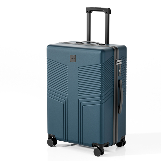 Matte ABS Luggage with Vintage Embossed Pattern, Silent Spinner Wheels & TSA Lock