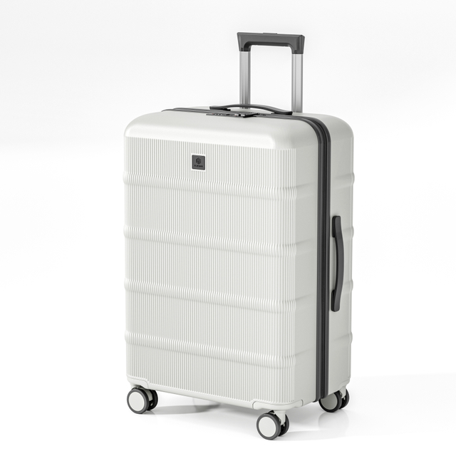 Premium Scratch-Resistant Wavy Stripe-Embossed PP Hard Case Trolley with Silent Wheels & Durable Matte Finish