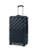 Matte ABS Hard Shell Luggage with Simple V-Shaped Diagonal Groove Pattern, Silent Spinner Wheels & TSA Lock