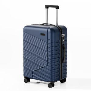 ABS Hard Shell Luggage with Diagonal Stripe Design, Silent Spinner Wheels & TSA Lock
