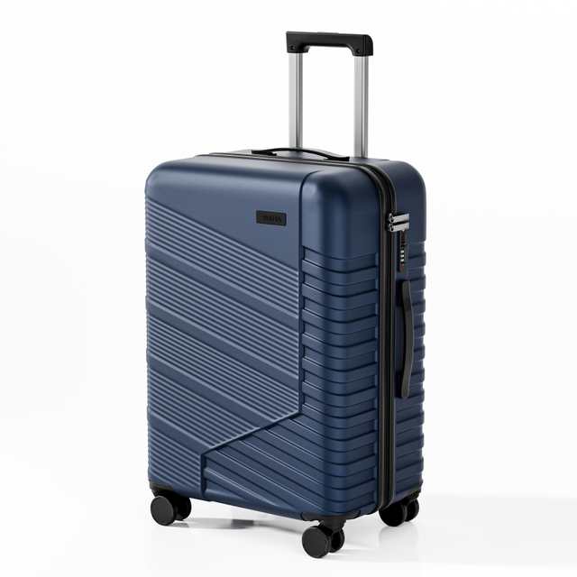 ABS Hard Shell Luggage with Diagonal Stripe Design, Silent Spinner Wheels & TSA Lock