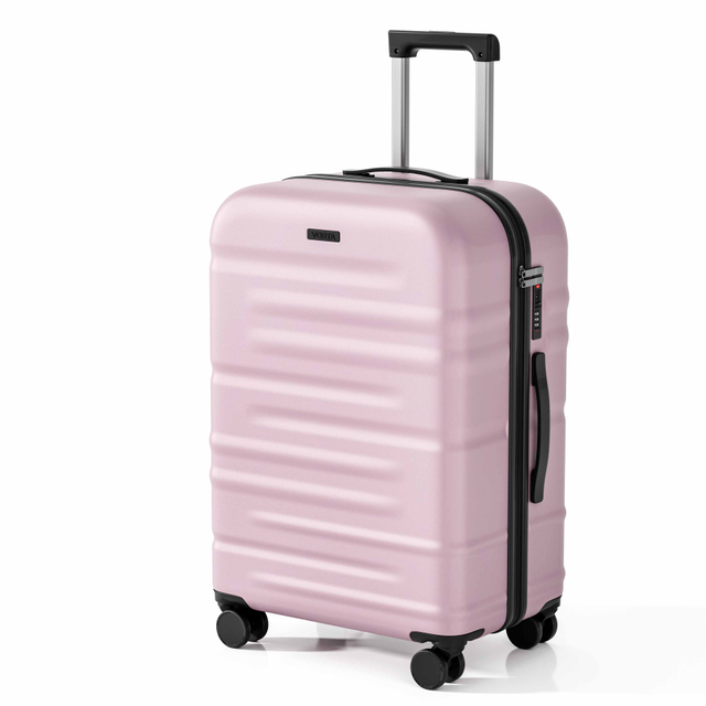 Matte ABS Hard Shell Luggage with Textured Embossed Design, Silent Spinner Wheels & TSA Lock