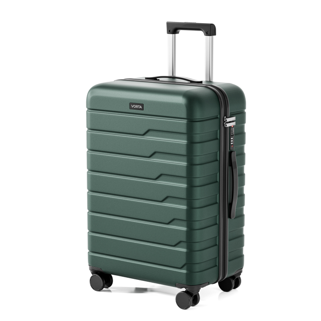 Hardside Grooved Carry-On Luggage, Lightweight Impact-Resistant Travel Case with Double Spinner Wheels and Recessed TSA-Approved Lock.