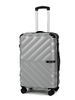 Matte ABS Hard Shell Luggage with Simple V-Shaped Diagonal Groove Pattern, Silent Spinner Wheels & TSA Lock