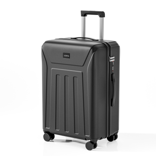Minimalist Vertical Striped Embossed ABS Trolley Case, Matte Hard Shell Travel Luggage with Smooth Silent Wheels and TSA Combination Lock