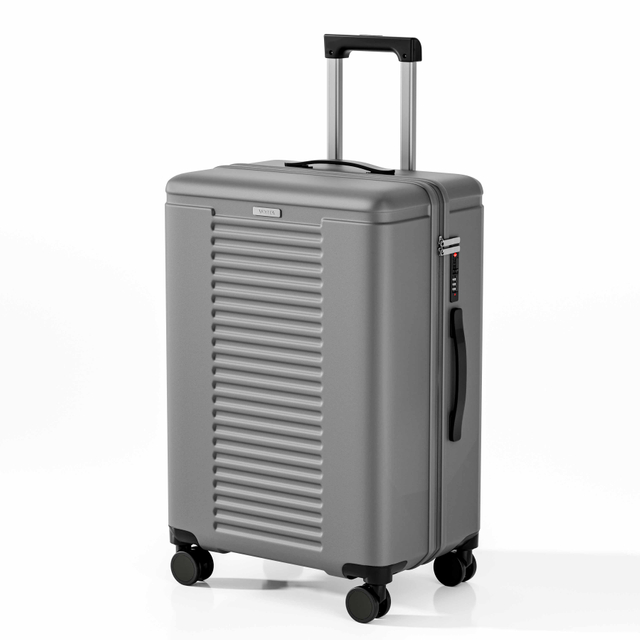 Textured ABS Hard Shell Luggage with Horizontal Stripe Embossed Design, Silent Spinner Wheels & TSA Lock