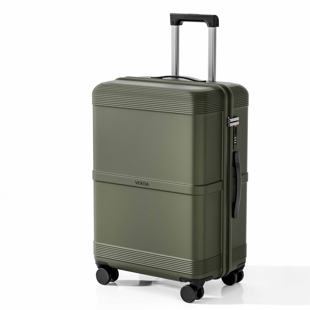 ABS Hard Shell Luggage with Horizontal Groove Design, Silent Spinner Wheels & TSA Lock