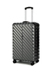 3D Wavy Chevron Groove ABS Trolley Case, Textured Anti-Scratch Hard Shell Travel Luggage with Silent Smooth Spinner Wheels
