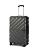 Matte ABS Hard Shell Luggage with Simple V-Shaped Diagonal Groove Pattern, Silent Spinner Wheels & TSA Lock
