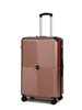 iamond Chevron V-Shape Groove ABS Trolley Case, Hard Shell Travel Luggage with Anti-Scratch Surface, Silent Smooth Spinner Wheels