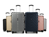 3D Wavy Chevron Groove ABS Trolley Case, Textured Anti-Scratch Hard Shell Travel Luggage with Silent Smooth Spinner Wheels