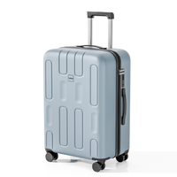 Textured ABS Hard Shell Luggage with Interlocking Square Pattern, Silent Spinner Wheels & TSA Lock