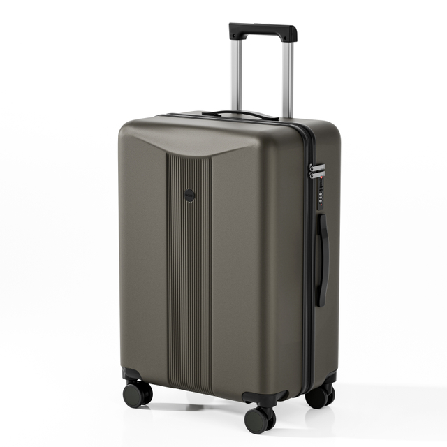 Textured ABS Hard Shell Luggage with Vertical Stripe Embossed Design, Silent Spinner Wheels & TSA Lock