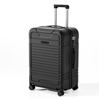 Matte ABS Carry-On Luggage with Horizontal Ribbed Texture, 360° Silent Spinner Wheels & TSA Lock