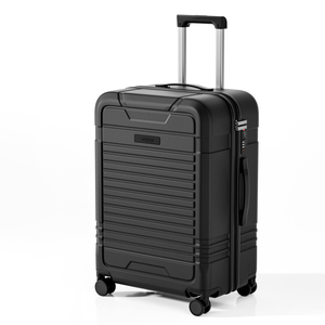 Matte ABS Carry-On Luggage with Horizontal Ribbed Texture, 360° Silent Spinner Wheels & TSA Lock