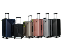 Scratch-Resistant Chevron Vertical Stripe PP Hard Shell Luggage with Silent Spinner Wheels