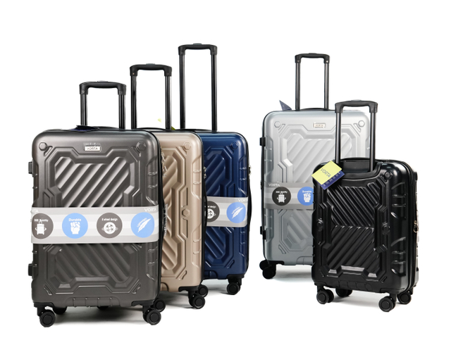 Scratch-Resistant Armor Diagonal Groove PP Hard Shell Luggage with Silent Spinner Wheels